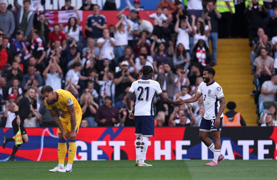 世预赛35场不败！英格兰2-0安道尔 4连胜0失球领跑 赖斯头槌建功